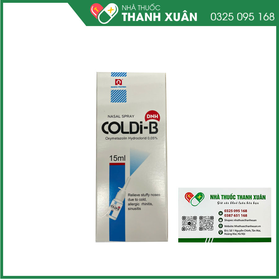Coldi-B giúp làm giảm tạm thời triệu chứng ngạt mũi do cảm lạnh, viêm mũi dị ứng và viêm xoang